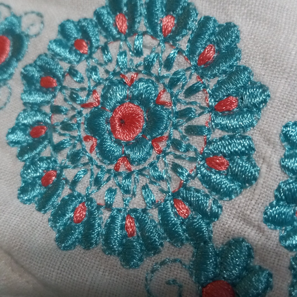Tasha Polizzi White Blouse with Blue Embroidery - Picture 8 of 12